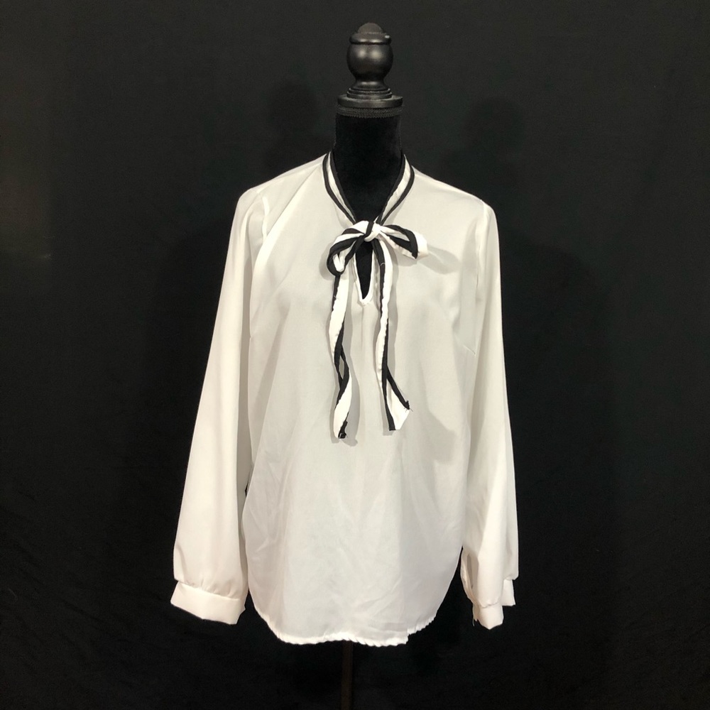 White blouse with front tie